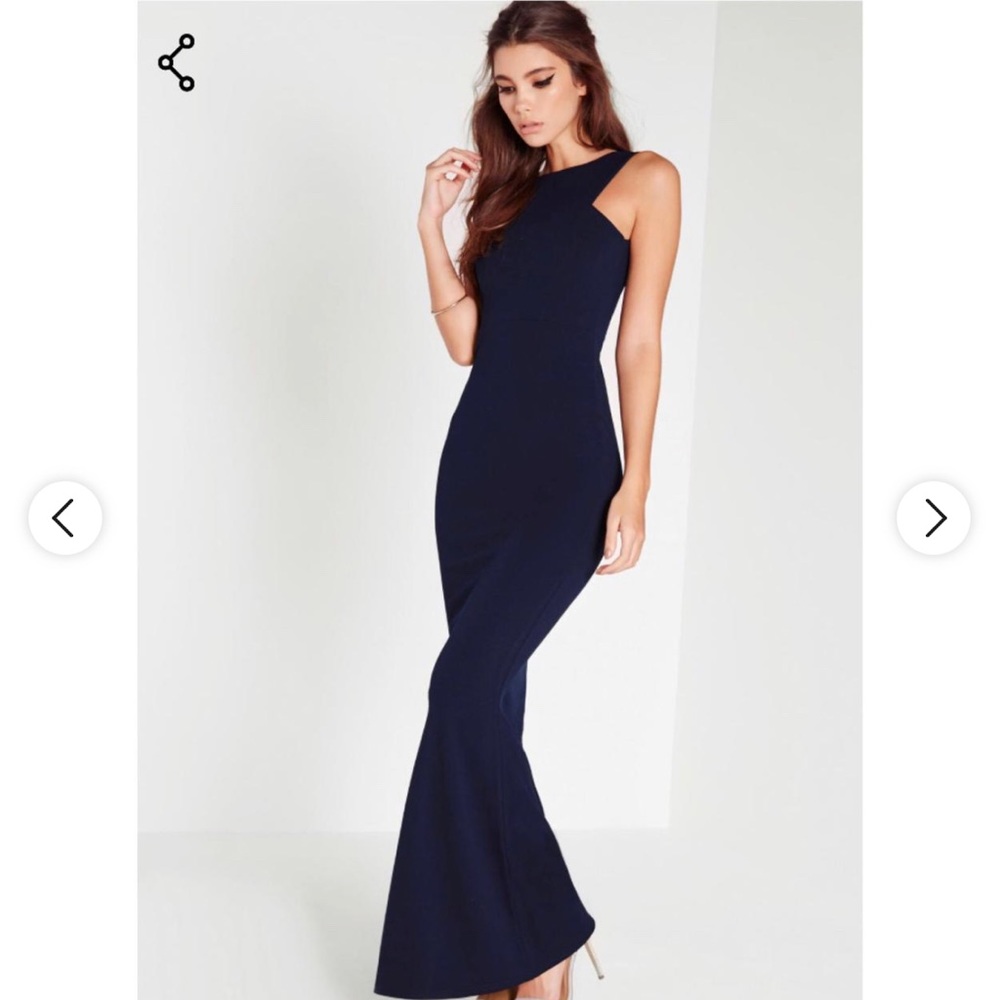 Missguided- Navy Long Dress